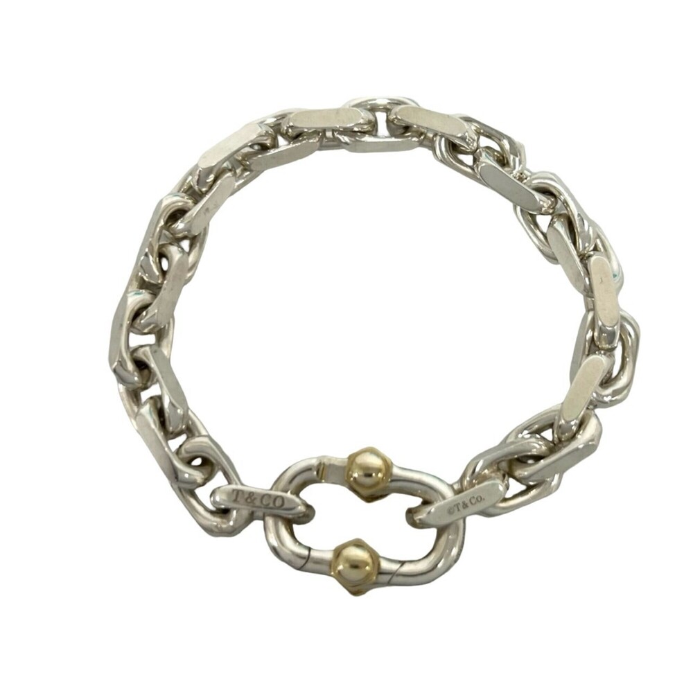 TIFFANY&Co. Tiffany Makers Bracelet, Sterling Silver 925, 18K Yellow Gold, Ac...